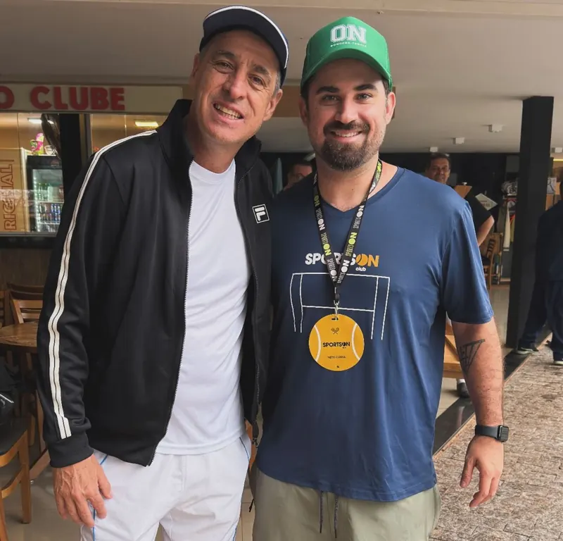 Angelo com Fernando Meligeni